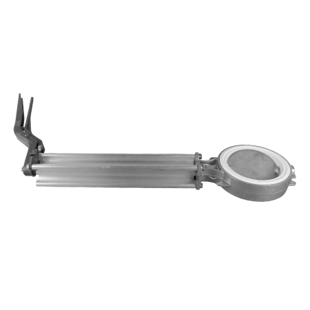 BUTTERFLY VALVE 6", MAXXLIFE STAINLESS STEEL DISC, WHITE SEAL W/ 18" 5 POSITION EXTENSION HD HANDLE