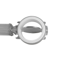 BUTTERFLY VALVE 6", MAXXLIFE STAINLESS STEEL DISC, WHITE SEAL W/ 18" 5 POSITION EXTENSION HD HANDLE