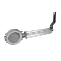 BUTTERFLY VALVE 6", MAXXLIFE STAINLESS STEEL DISC, WHITE SEAL W/ 18" 5 POSITION EXTENSION HD HANDLE