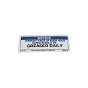 DECAL "GREASE BODY HOLD DOWN"
