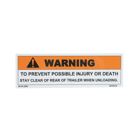 DECAL "STAY CLEAR OF REAR"
