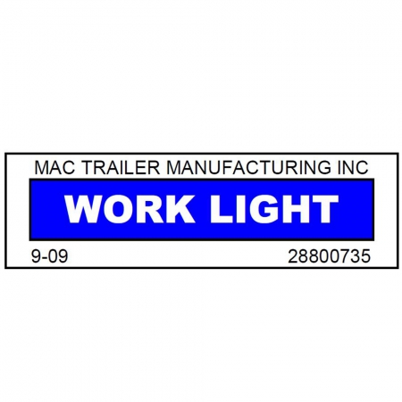 DECAL "WORK LIGHT"