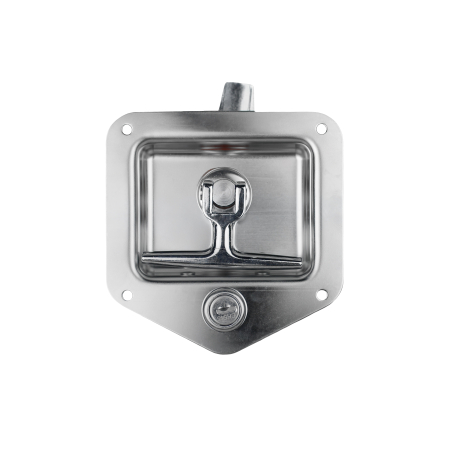 LATCH, STAINLESS T-HANDLE, LOCKING W/ HOLES