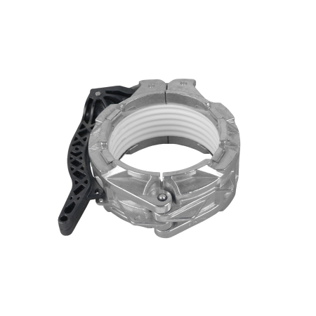 ALUMINUM COUPLER 4", W/HANDLE, BTI ALL-IN-ONE, SOLID WHITE GASKET