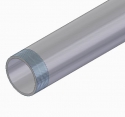 PIPE ALUMINUM 4" SCH 40, 149" LG GRV/THD