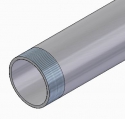 PIPE, 4" SCH40 ALUMINUM, GROOVE/THREAD