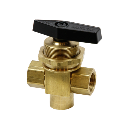 BALL VALVE W/EXHAUST, CAP & WASHER 1 X 1/2" MOUNTING, 3-WB-SPC1/4 BRASS, 1/4 " X 1/4" X 1/4"