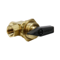 BALL VALVE W/EXHAUST, CAP & WASHER 1 X 1/2" MOUNTING, 3-WB-SPC1/4 BRASS, 1/4 " X 1/4" X 1/4"