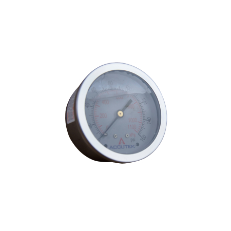 GAUGE 2.5" LIQUID FILLED BACK MOUNT (63 MM) DIAMETER, BLUE OR RED NUMBERS