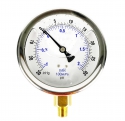 GAUGE, 4",-30/+30 PSI, 1/4 NPT BOTTOM MOUNT, LIQUID FILLED