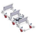 MAC FAB HEAVY DUTY 21B SINGLE LEAF SPRING RIDE ASSEMBLY WITH CENTER BAG LIFT (COAL BUCKET) 50" AXLE SPACING, 17" RH