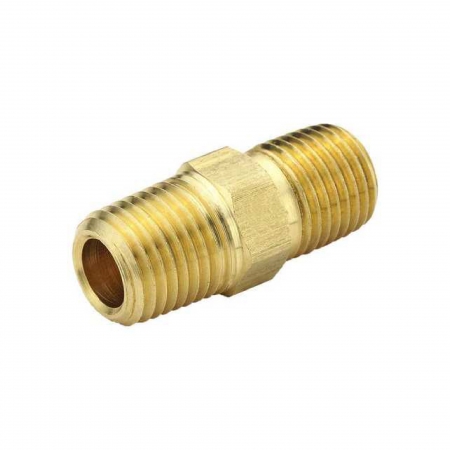 NIPPLE BRASS HEX, 3/8 X 3/8