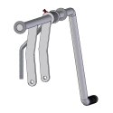 HANDLE ASSEMBLY, COAL DOOR,20, W/FLOW CONTROL