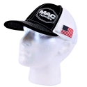 MAC TRAILER MESH HAT W/FLAG, WHITE/BLACK