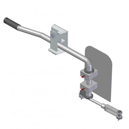 GATE LATCH MANUAL ASSEMBLY, SS, MOVING FLOOR