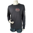 LONG SLEEVE T-SHIRT, BLACK HEATHER, MAC ON SLEEVE SMALL