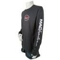 LONG SLEEVE T-SHIRT, BLACK HEATHER, MAC ON SLEEVE SMALL