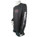 LONG SLEEVE T-SHIRT, BLACK HEATHER, MAC ON SLEEVE LARGE