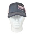 MAC TRAILER MESH HAT W/FLAG, PINK/CHARCOAL