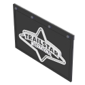 TRAILSTAR MUD FLAP 16", HARDWARE & RUBBER MUD FLAP W/ WHITE LOGO & ANTI-SAIL BACKET