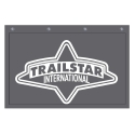 TRAILSTAR MUD FLAP 16", HARDWARE & RUBBER MUD FLAP W/ WHITE LOGO & ANTI-SAIL BACKET