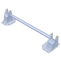 GALVANIZED REAR HANGER ASSEMBLY, BOLT ON HI-TENSILE COMPLETE SPRING RETAINER ASSEMBLY, 102" WIDE