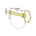 PIN CLEVIS, 3/4 X 4-1/2" W/ LOOP HANDLE & HAIRPIN COTTER PIN, CARBON STEEL