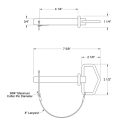 PIN CLEVIS, 3/4 X 4-1/2" W/ LOOP HANDLE & HAIRPIN COTTER PIN, CARBON STEEL