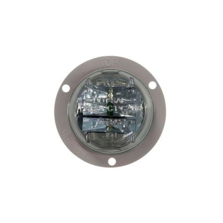 LAMP 2" PC LED PLG. CLEAR LENS, RED LIGHT FLANGE MOUNT