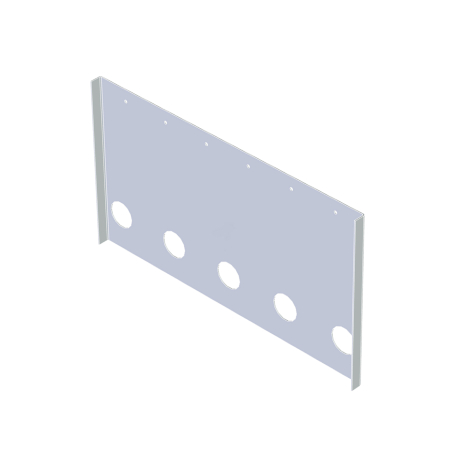 ALUMINUM CENTER FLAP, W/ (5) LIGHT HOLES FOR 1/2 ROUND DUMPS