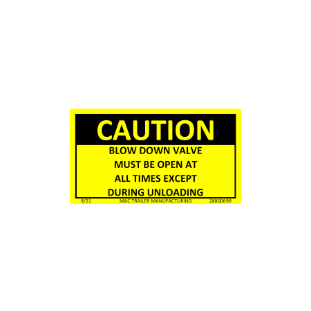 DECAL "TANK BLOW DOWN INSTRUCTIONS"