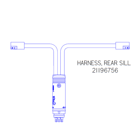 HARNESS, REAR SILL, SPLIT CURBSIDE 76", ROAD SIDE 68", 90DEG. MALE PIN