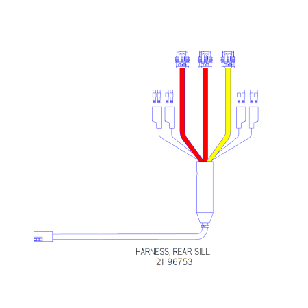 HARNESS, ROAD SIDE REAR SILL 48"(MALE PIN)
