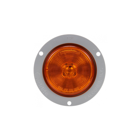 SIGNAL STAT 2-1/2" AMBER LED 13 DIODE, P2, GRAY POLYCARBONATE FLUSH MOUNT, PL-10,12V