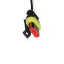 PIGTAIL LED BLACK/WHITE, DOUBLE BULLET