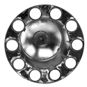 HUB COVER REAR TRUX 33MM X 10 THREADED NUT, CHROME PLASTIC, 1 PAIR