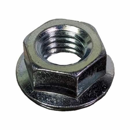 HEX NUT SERRATED 3/8-6 GR 8 ZINC FLANGED