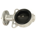 3" ALUMINUM BUTTERFLY VALVE,  BLACK SEAL, IRON DISC