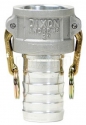 COUPLER 4", HOSE END, ALUMINUM FEMALE X HOSE SHANK TYPE C