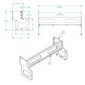 K-71120082-60P, BOLT-ON TOOLBOX MOUNTING KIT/BRACKET ASSEMBLY, FLATBED FRAME MOUNT FOR 24" X 24" X 60"