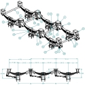 53009021, SUSPENSION ASSEMBLY, TRI-AXLE, 49" 9 LEAF X 17" RH