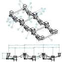 53009015-13, SUSPENSION ASSEMBLY, TRI-AXLE SR, 44" SP X 13" RH