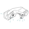 55003019-4, HINGE ASSEMBLY SMOOTH SIDE, OVERSLUNG PASSENGER SIDE
