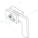 55003019-8, HINGE ASSEMBLY, 1/2 ROUND, OVERSLUNG ONLY, PASSENGER SIDE