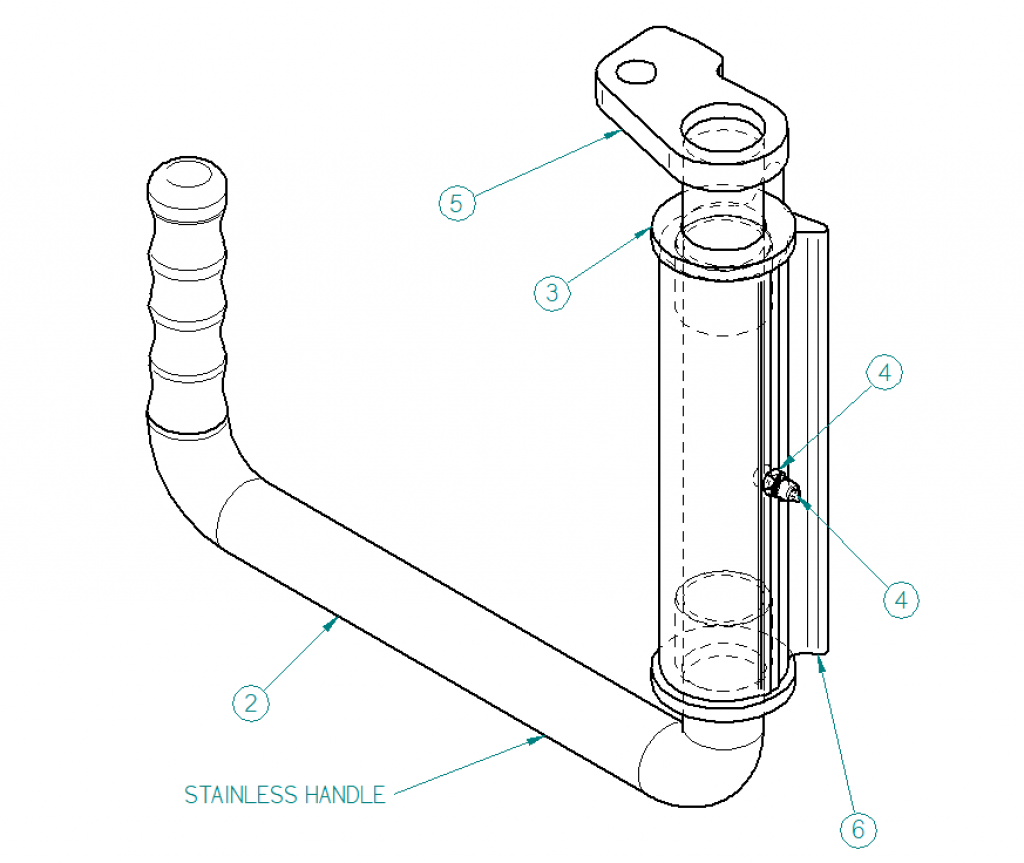 55010826, GATE LATCH ASSEMBLY, FOR MANUAL SHEET & POST MOVING FLOOR, STAINLESS W/ BRASS BUSHING