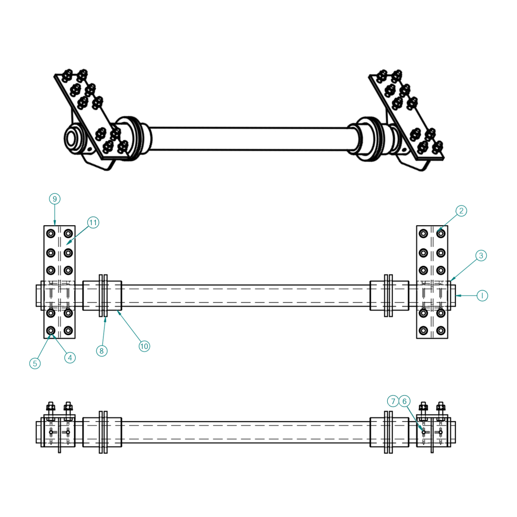 58003803-96, REAR END PIN & SHOE (STANDARD) 96