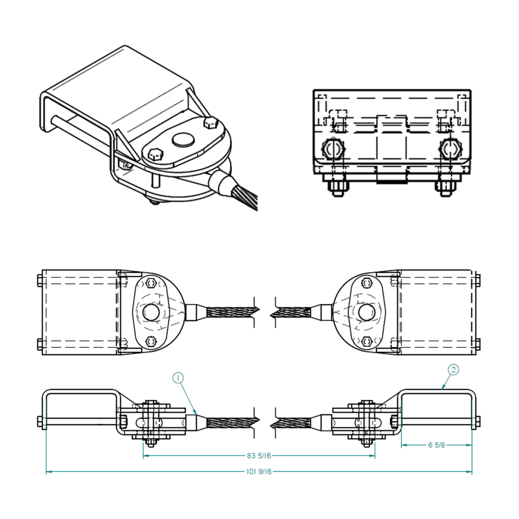 57006800-102, CABLE CROSS TUBE 102", FOR SMOOTH SIDE MF TRAILERS