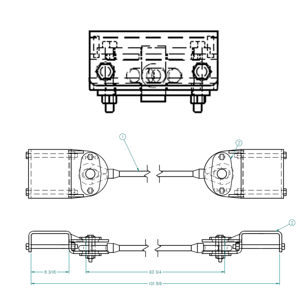 57006801-102, CABLE CROSSTUBE 102", FOR SHEET & POST MF TRAILERS (REPLACES# 57006801-102)