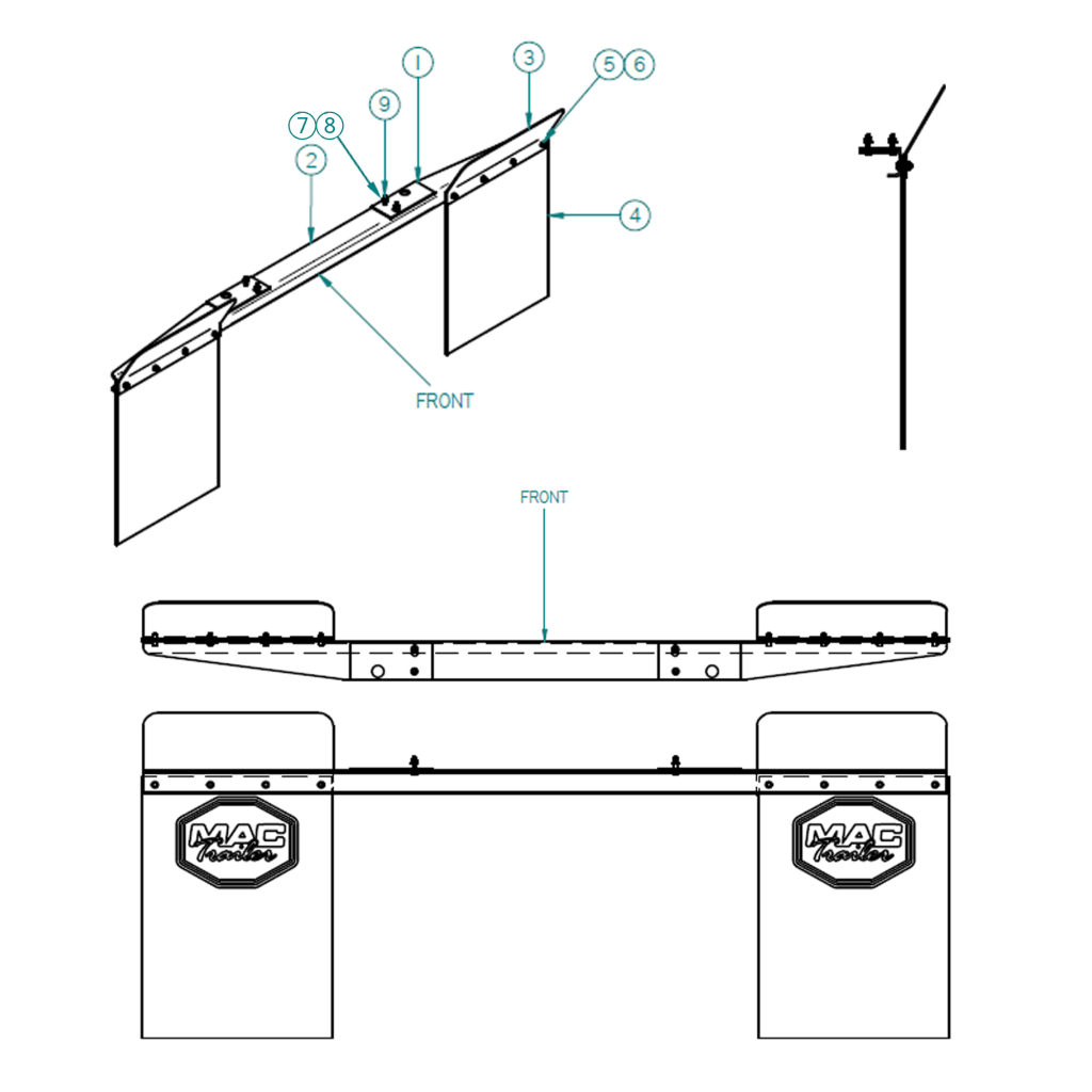 70020082, FLAP ASSEMBLY STANDARD, KIT BEHIND AAL SLIDER, FLATBED