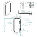 56003362-14, ALUMINUM BULKHEAD MANDOOR ASSEMBLY, DRIVER SIDE FOR TRAILSTAR DUMP TRAILERS, RECTANGLE STYLE